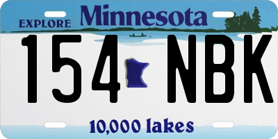 MN license plate 154NBK