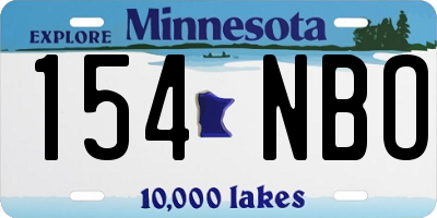 MN license plate 154NBO
