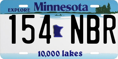 MN license plate 154NBR