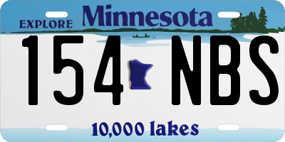 MN license plate 154NBS
