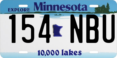 MN license plate 154NBU