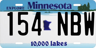 MN license plate 154NBW