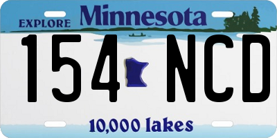 MN license plate 154NCD