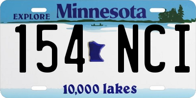 MN license plate 154NCI