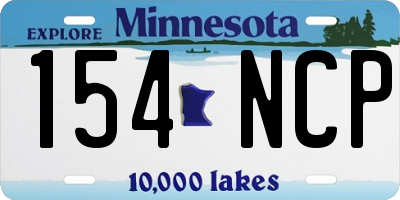 MN license plate 154NCP