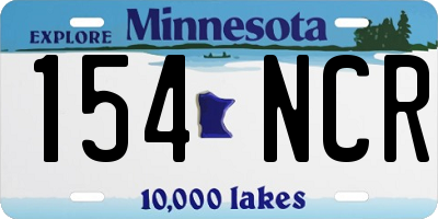 MN license plate 154NCR