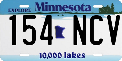 MN license plate 154NCV