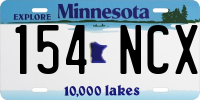 MN license plate 154NCX