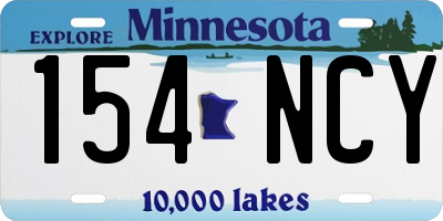 MN license plate 154NCY