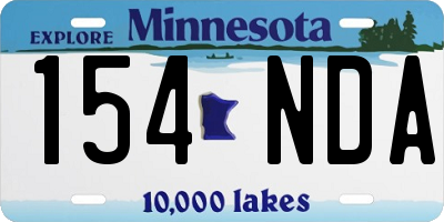 MN license plate 154NDA
