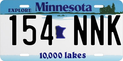 MN license plate 154NNK