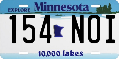 MN license plate 154NOI