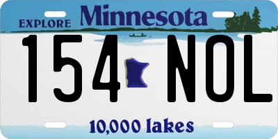 MN license plate 154NOL