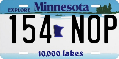 MN license plate 154NOP