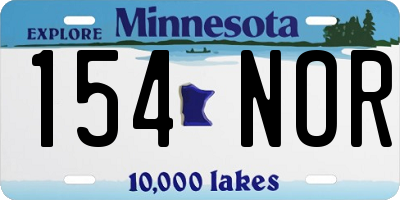 MN license plate 154NOR