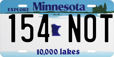 MN license plate 154NOT
