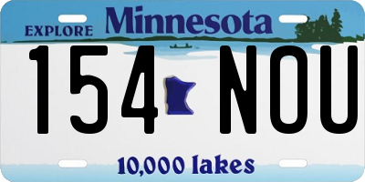 MN license plate 154NOU