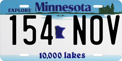 MN license plate 154NOV