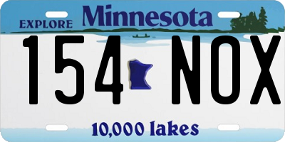 MN license plate 154NOX