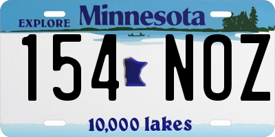 MN license plate 154NOZ
