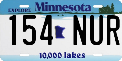 MN license plate 154NUR