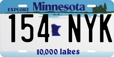 MN license plate 154NYK