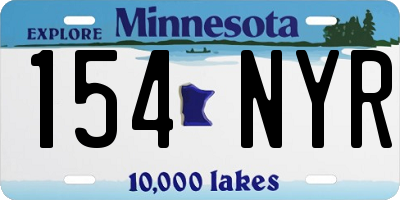 MN license plate 154NYR