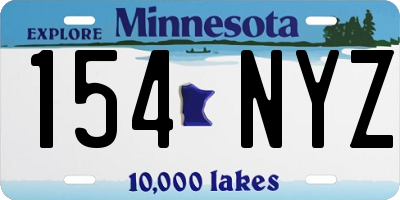 MN license plate 154NYZ