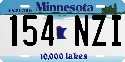MN license plate 154NZI