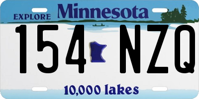 MN license plate 154NZQ