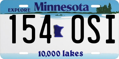 MN license plate 154OSI