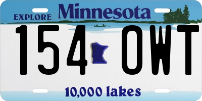 MN license plate 154OWT