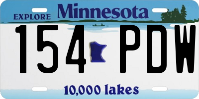 MN license plate 154PDW