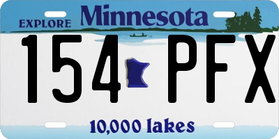 MN license plate 154PFX