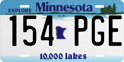 MN license plate 154PGE