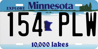 MN license plate 154PLW