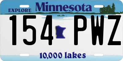 MN license plate 154PWZ