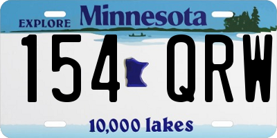 MN license plate 154QRW