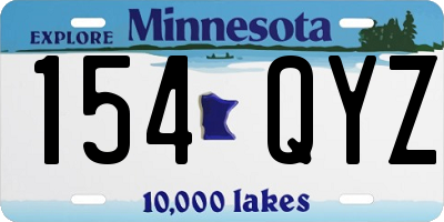 MN license plate 154QYZ
