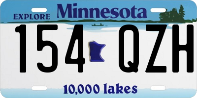 MN license plate 154QZH