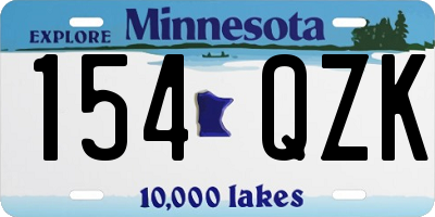 MN license plate 154QZK
