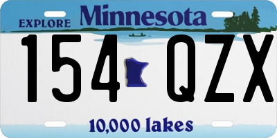MN license plate 154QZX