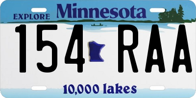 MN license plate 154RAA