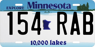 MN license plate 154RAB