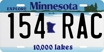MN license plate 154RAC