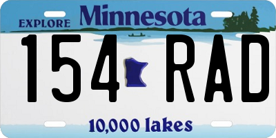 MN license plate 154RAD