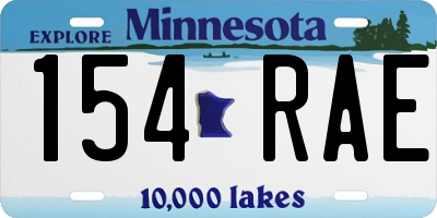 MN license plate 154RAE