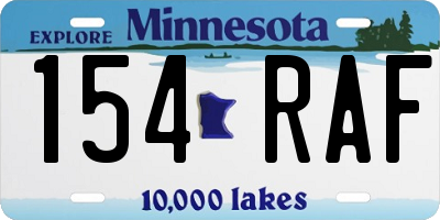 MN license plate 154RAF