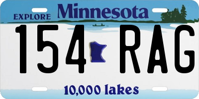 MN license plate 154RAG