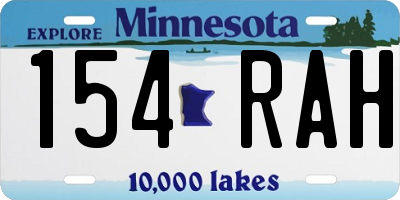 MN license plate 154RAH